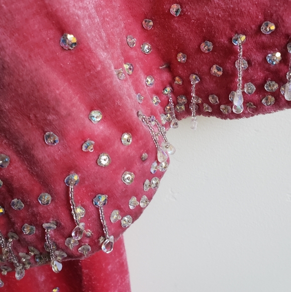 Vintage Velvet Gogo Bejeweled Bellbottom Jumpsuit - Picture 5 of 13